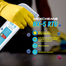 Load image into Gallery viewer, Nexchemie NX-5 Ready To Use Healthcare Intermediate Level Multi-Surface Disinfectant ~ 3 IN 1 Disinfectant, Deodorize,  Virucide & Fungicide