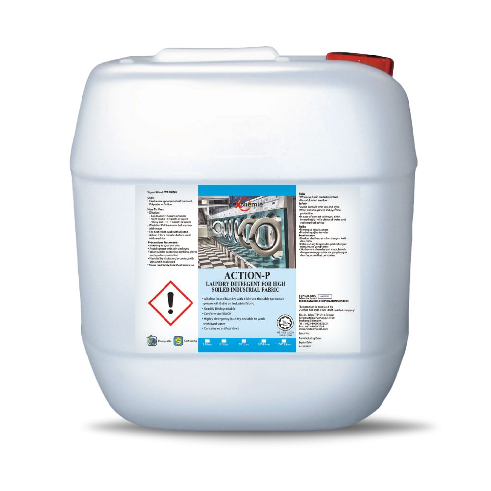Nexchemie Action-P ~ Laundry Detergent For High Soiled Industrial Fabric (Polyester / Cotton)