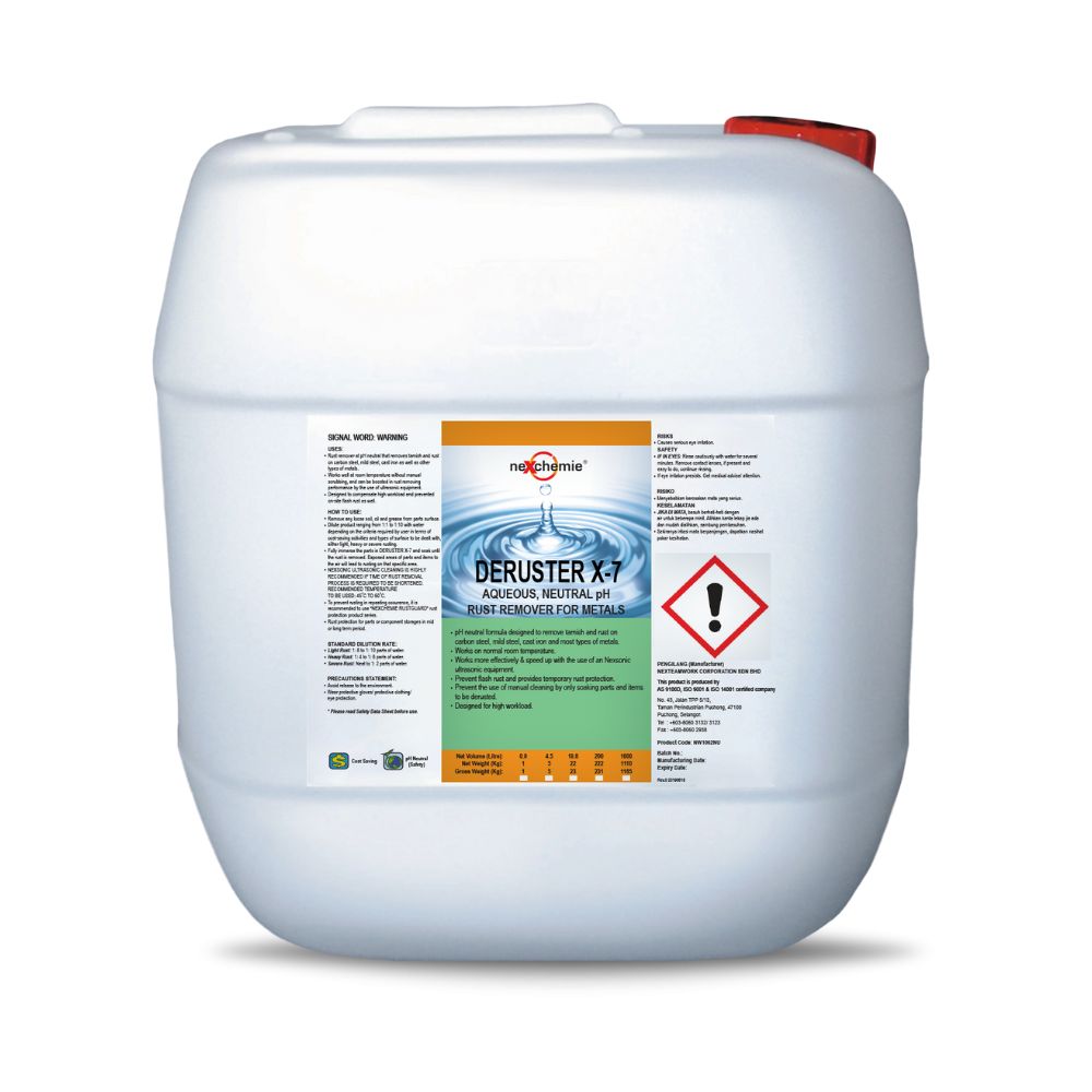 Nexchemie Deruster X-7 ~ Aqueous, Neutral pH7, Rust Remover For Metals ...