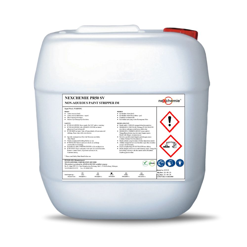 Nexchemie PR-50SV ~ Cleaning Agent For Bell Cups & Painting Spray Guns Used In The Painting Process