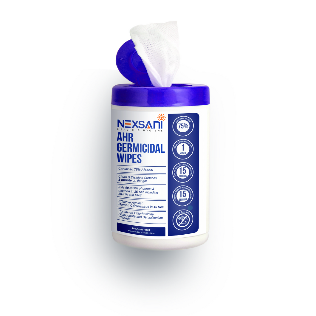 Nexsani AHR Germicidal Ready To Use Surface Disinfectant Presaturated Wipes